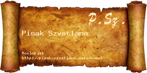Pisak Szvetlana névjegykártya